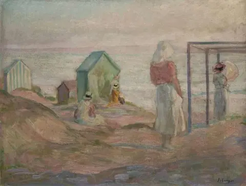 圣让德蒙在海滩上 1917