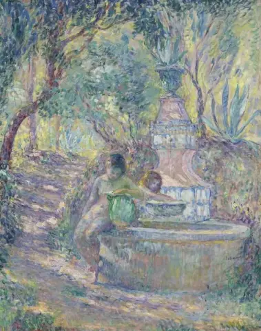 圣特罗佩 两个年轻女孩 La Fontaine 1906