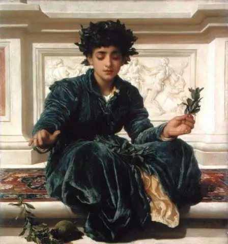 화환을 짜다, 1872년경