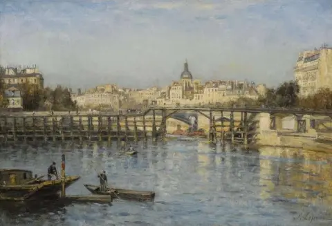 Paris La Seine Au Pont De L Estacade 1880