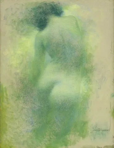 从背面看到的女人躯干，约 1900 年