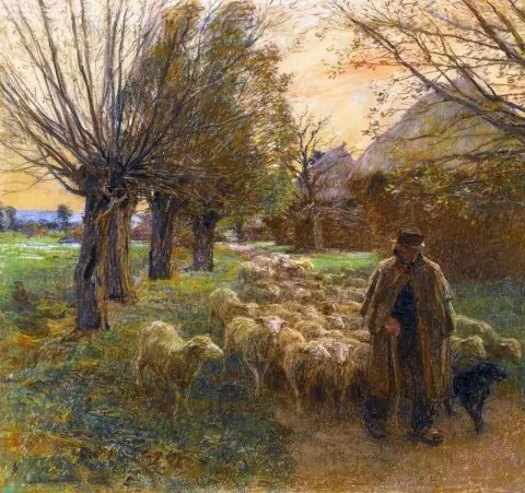 הרועה ועדרו בערב, בסביבות 1890