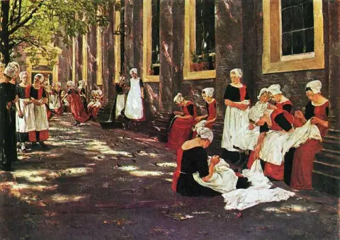 Der Hof Des Waisenhauses i Amsterdam 1881-82
