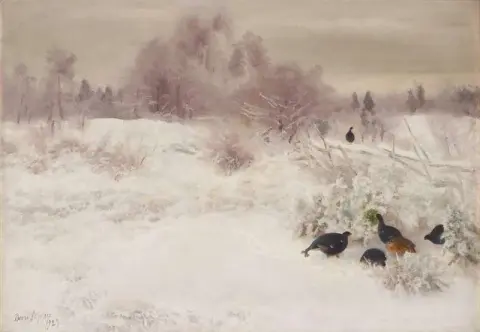 Winter Landscape With Birds