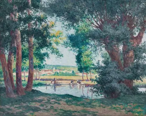 Bessy-sur-cure The Washerwomen By the Water 1906