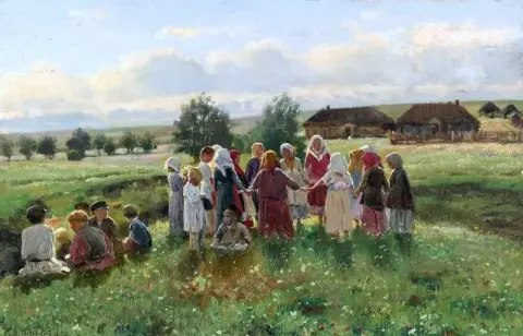 孩子们在玩耍 1890