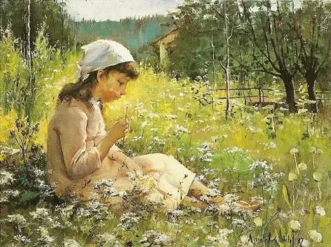Meisje in een weide 1887