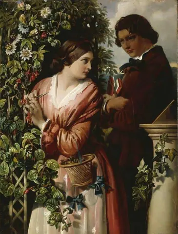 En rosett med passionsblommor 1865