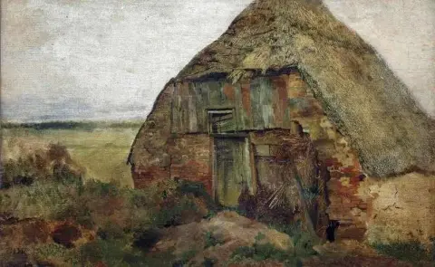 Een schaapskooi bij Wolfheze, ca. 1859-60