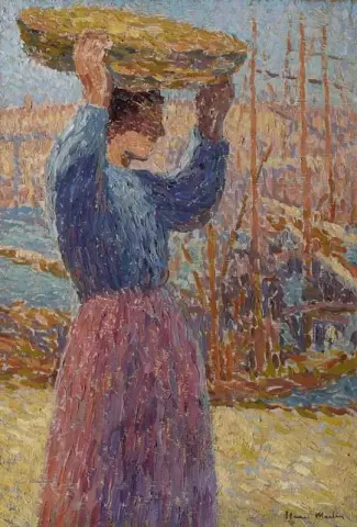 Nainen korin kanssa noin 1918-22