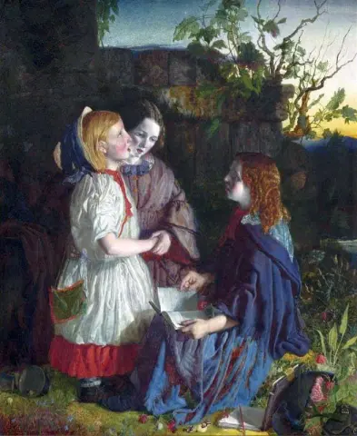 נוף עם שלוש נערות צעירות, בסביבות 1856
