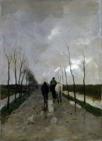 Uma estrada holandesa por volta de 1880