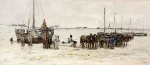Bomschiten na praia, cerca de 1882