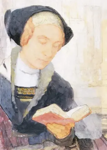 Giovane donna con un libro, 1920 circa