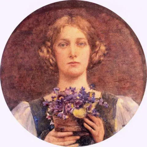 Ragazza con un mazzo di viole 1909