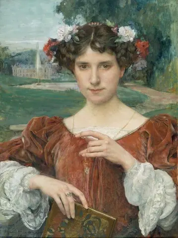 Il lettore nel parco di un castello 1906