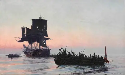 1888 年拿破仑战争期间丹麦私掠船拦截敌舰