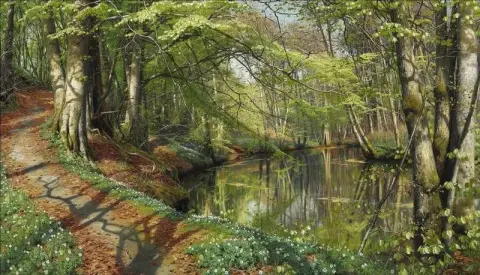 S By A Stream 森林里的春日 1896