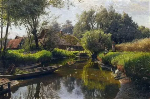 Flusslandschaft Im Spreewald 1912