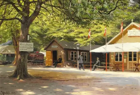 来自哥本哈根北部 Klampenborg 的 Drehavsbakken 游乐园 1907 年