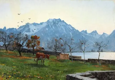 法国维伦纽夫风景 1886