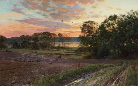 夕阳山水 1893