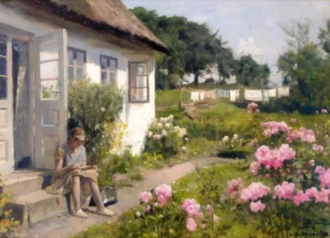 在小屋的台阶上 1938