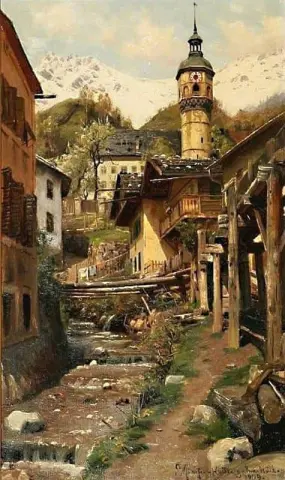 1909 年因斯布鲁克的城镇场景