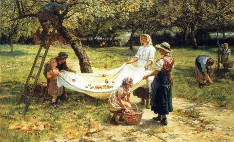 קצירת תפוחים 1880