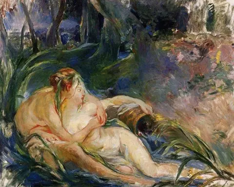 שתי נימפות מחבקות 1892