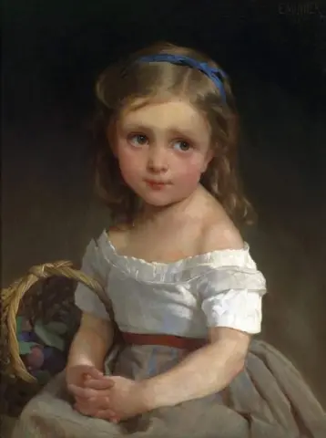 梅の入ったかごを持つ少女 1875