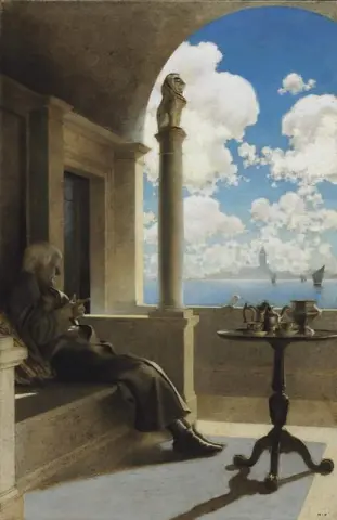 Cardinal Archbishop Sat On His Shaded Balcony 1901