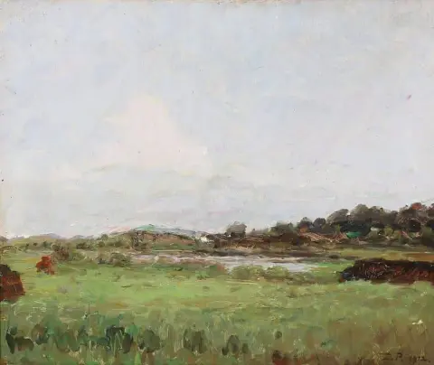 夏日风景与小湖 1912