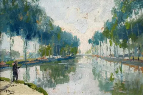 塞纳河钓鱼，约 1910 年