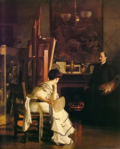 在工作室，约 1905 年