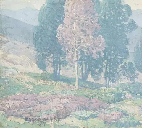 夕阳下的白杨 1929