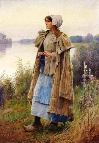 Lavoro a maglia nei campi 1890 circa
