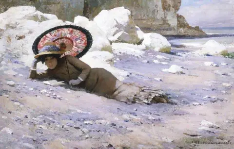 Lettura sulla riva Ca. 1883-85