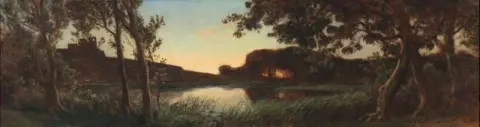 Avondzicht vanuit Hammershus op het eiland Bornholm, 1900