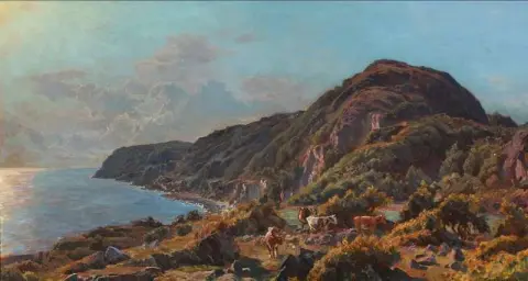 放牧牛群的海岸景观 1906