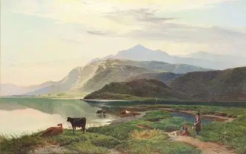 Barmouth Water vicino a Dolgellau Galles del Nord 1860