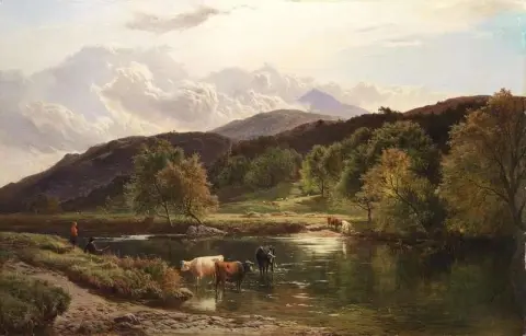 在 Capel Curig 附近的 Llugwy 上 1864