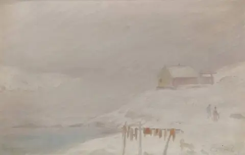 Snowstorm At Qasigiannguit In Greenland