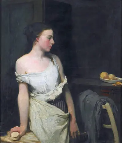 厕所里的女孩，约 1910 年
