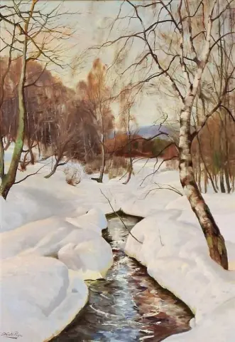 Bétulas Em Uma Paisagem De Inverno