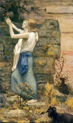 Bambino Che Raccoglie Mele O Il Capraio