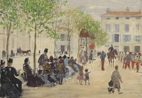 Plaats Monge in Parijs 1878