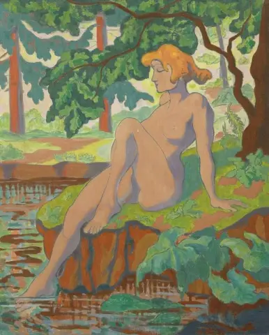 Bather Soaking Her Foot Ca. 1900