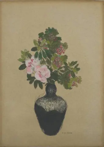 Boeket roze bloemen ca. 1907