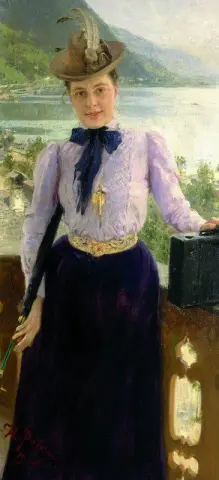作家纳塔利娅·鲍里索夫娜·诺德曼-塞维洛娃的肖像 1900